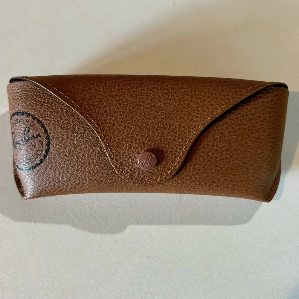 Ray Ban Sunglasses Glasses Snap Authentic Luxottica Pebbled Brown CASE ONLY Used